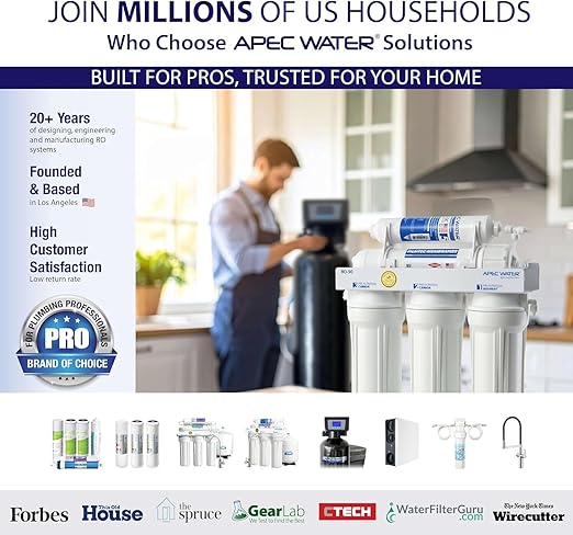 APEC Water Countertop Reverse Osmosis Water Filter, Chills Purified Water 40°F, 6 Stage w/UV RO Filtration System, Removable Pitcher, Removes 1K+ Impurities NSF 372 & 58, Quick Dispense