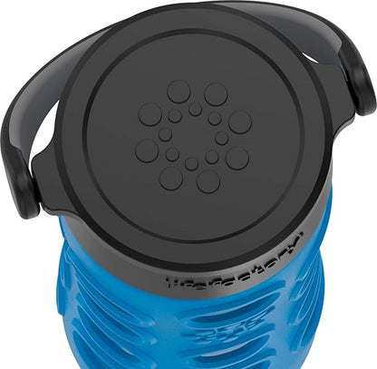 Lifefactory 12-Ounce BPA-Free Glass Water Bottle with Classic Cap and Protective Silicone Sleeve, Cobalt Blue