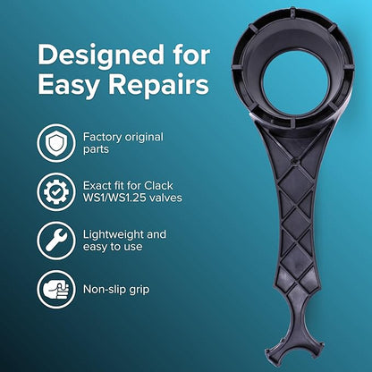 Better Home Water - Genuine OEM Clack V3193-02 Water Softener Repair Wrench. 4 in 1 Clack Rebuild Tool Required for Service on 1" or 1-1/4" WS1 and Backwashing Valves.