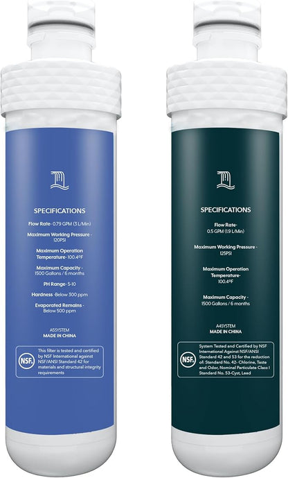 Replacement Filters Compatible with Avalon Branded Bottleless Water Coolers, Lasts 1500 Gallons, Dual Set