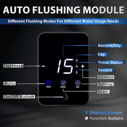 iSpring WSP100ARJ-BP Whole House Water Filter System Prefilter, Auto Flushing Spin Down Sediment Filter for Well Water, Integrated Bypass, 4-Mode Touch-Screen, Reusable, Jumbo Size, 100 Micron