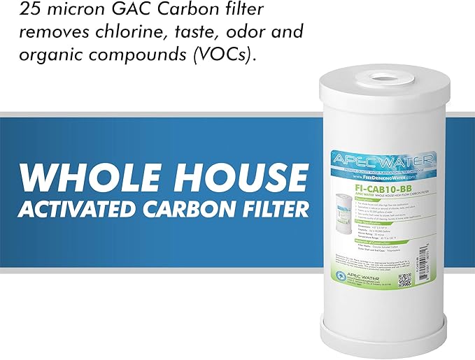 APEC Water Systems 10" Whole House High Flow GAC Carbon Replacement Water Filter (FI-CAB10-BB) (Pack of 2)