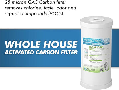 APEC Water Systems 10" Whole House High Flow GAC Carbon Replacement Water Filter (FI-CAB10-BB) (Pack of 2)