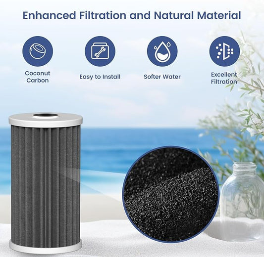 4.5"x10" 5 Micron Carbon Sediment Water Filter Replacement Cartridge Compatible with AO Smith Whole House Filtration Systems - AO-WH-PREL-RCP, 2 Pack