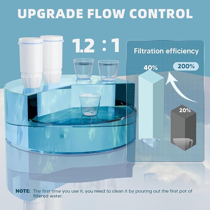 Water Filter Replacement 5-Stage Fit for Zero 32 Cup Dispenser and Pitcher Filter, Compatible with Zero Filter 2 Pack, ZR-001 ZR-017 ZR-004 ZP-006 ZD-013 ZS-008, Reduce Lead, By BOGDA
