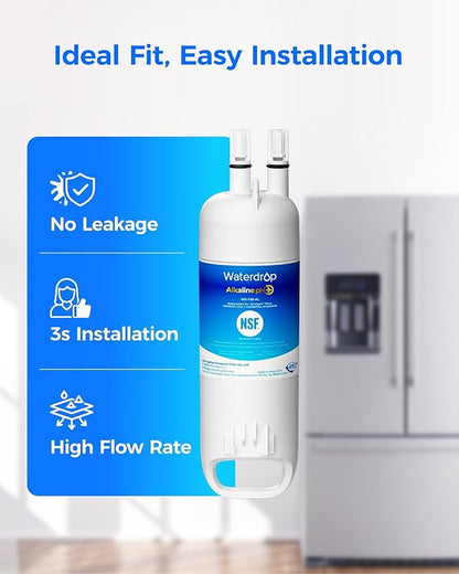 Waterdrop Alkaline W10295370A Replacement for Filter 1, EDR1RXD1, EDR1RXD1B, WD-F38, Enhances pH Refrigerator Water Filter, 3 Pack
