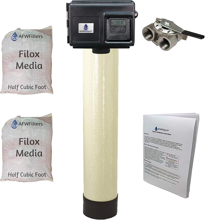 AFWFilters Filox 10 Iron, Sulfur, & Manganese Removal Water Filter with Fleck DIGITAL 2510SXT - 1.0 cu. ft.