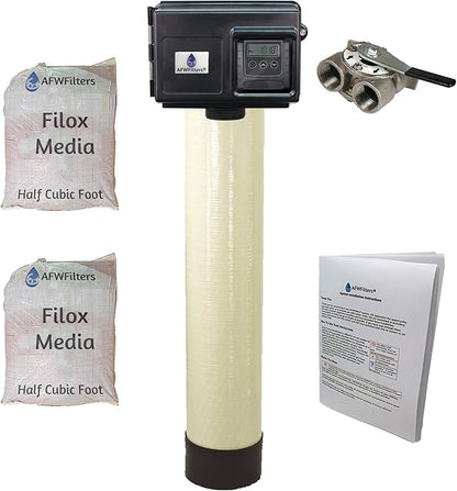 AFWFilters Filox 10 Iron, Sulfur, & Manganese Removal Water Filter with Fleck DIGITAL 2510SXT - 1.0 cu. ft.
