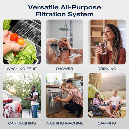H&G lifestyles Whole House Iron Filter for Well Water,Inline Water Filter for Garden Hose,Reduce Heavy Metal Chlorine, Soften Water,Iron Water Filter and Softener System,50,000Gallons
