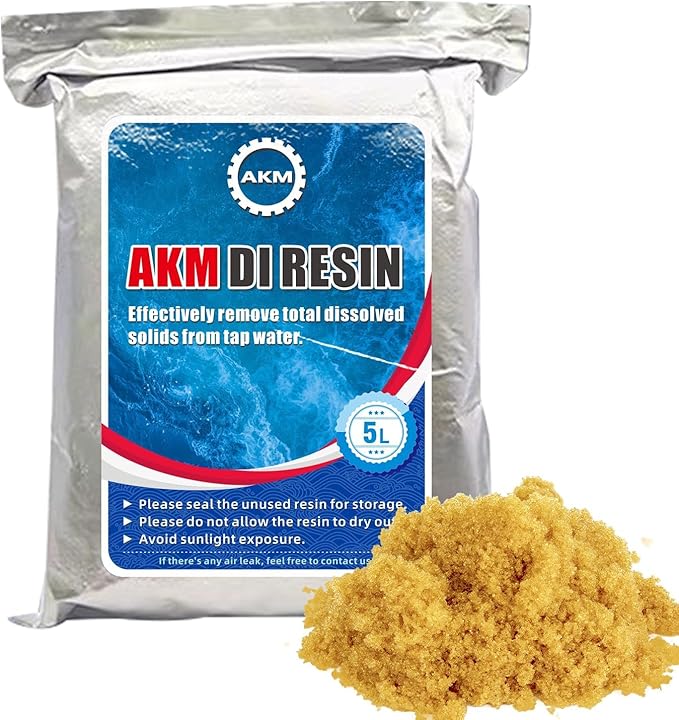 AKM Mixed Bed Deionized Di Resin Filter Fill, Use for Spotless Car Wash System Filter Change, 5 Liters