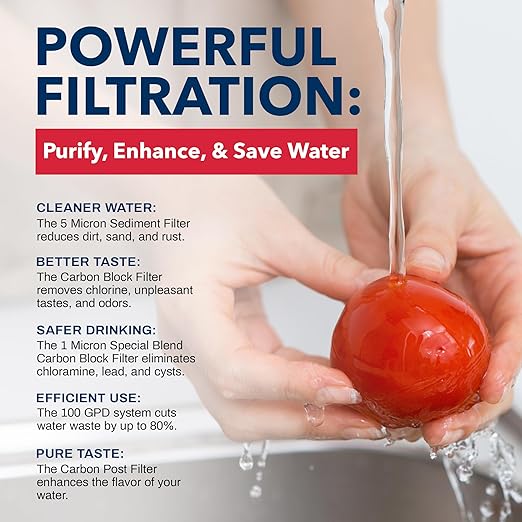 US Water Systems The All American 5 Stage Reverse Osmosis Water Filter – Made in USA, BPA-Free Under Sink Water Filter, High-Efficiency Reverse Osmosis System, Lifetime Support - Chrome Faucet