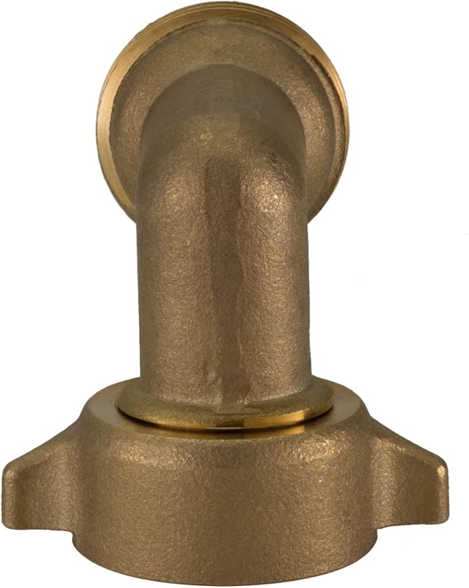 RecPro RV City Water Fill Inlet | Black | Optional Hose Elbow | Flange Brass with Check Valve | Camper | Trailer | Marine | Made in USA (with Hose Elbow)