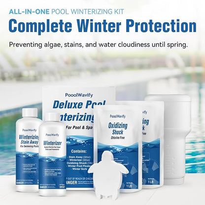 Pool Closing Kit for Above & In-Ground Pools – Winterizing Chemicals for Clean, Clear Water, Prevents Pool Algae Growth-Up to 15,000 Gallons