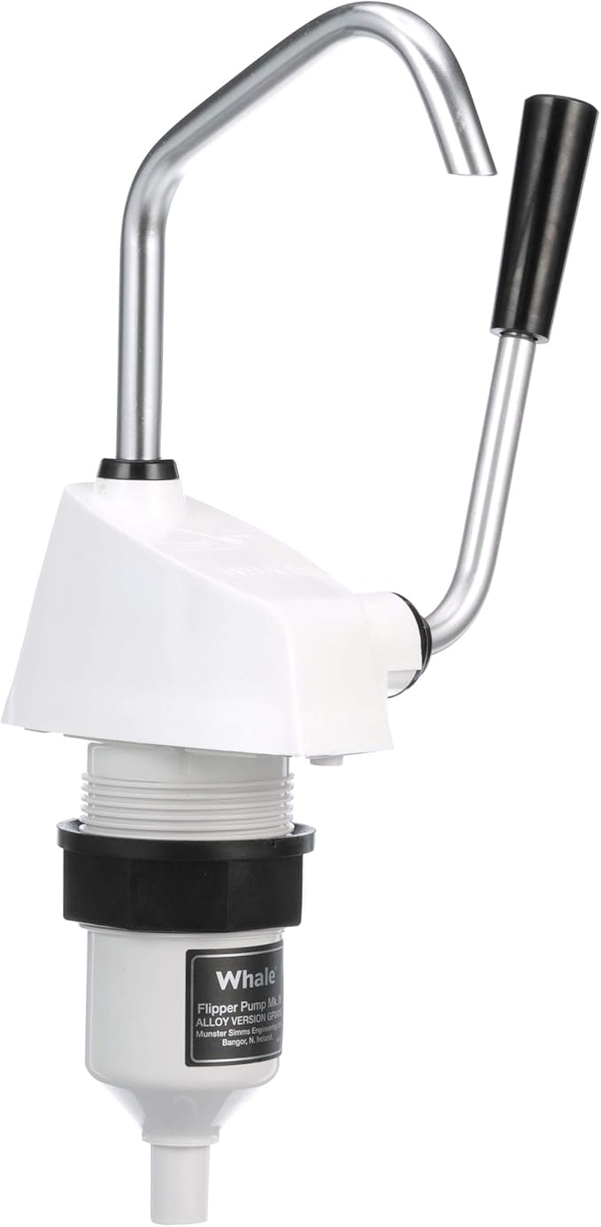 Whale Flipper Pump Mk 4 Hand-Operated Galley Water Pump, GP0418 | 1/2-Inch Flexible Hose Connection, Fresh or Saltwater, Up to 1.9 GPM