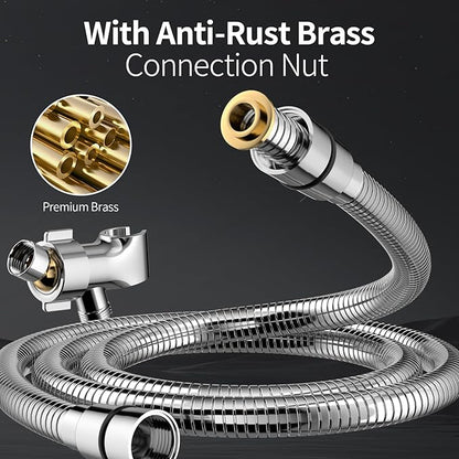SR SUN RISE NSF Certified Filtered Shower Head with Handheld for Hard Water to Remove Chlorine High Pressure 9-Spray Setting (with Power Wash) Anti-Clog Nozzles (1 Filter, Chrome Silver)