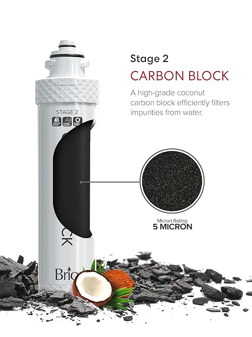 Brio Water Cooler Filter Replacement - Stage-2: Carbon Block - for models CLPOU320SLUVF2, CLPOU520UVF2, CLCTPOU620UVF2, CLCTPOU520UVF2