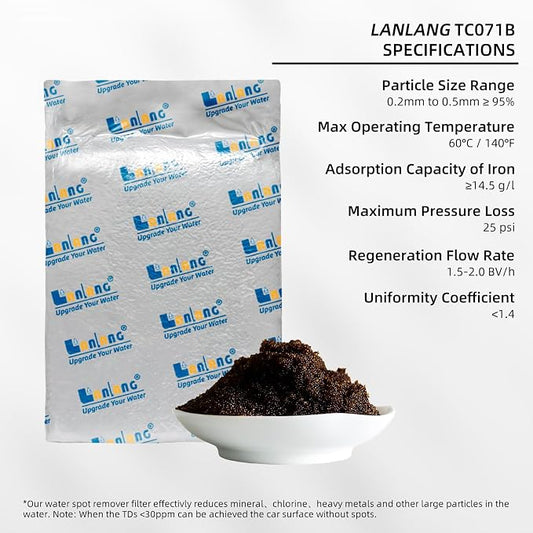 Filterelated 5L Iron Capture Cation Exchange Resin for Whole House & Well Softener, High-Iron Filtration Media to Improve Household Water Appearance, Vacuum Sealed