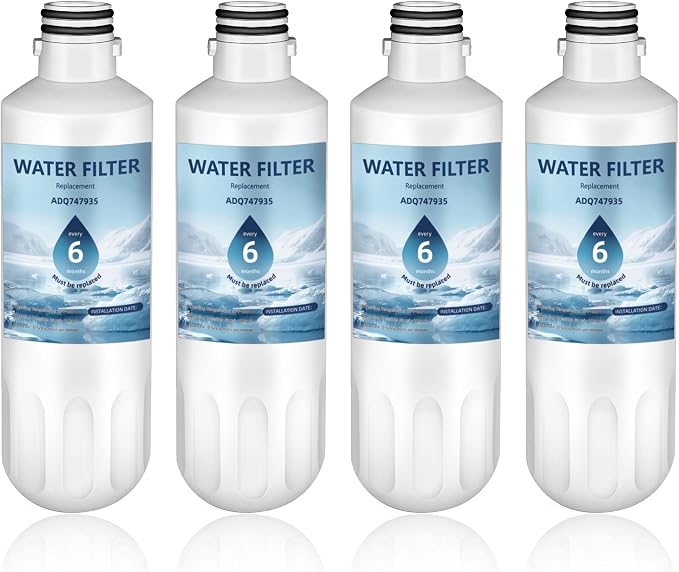 LT1000P ADQ747935 Water Filter 6-Month Replacement for LG LT1000P/PC/PCS ThinQ Water Filter AGF80300704,LMXS28626S,LFXS26973S,LRFLC2706S,LRMXS2806S,LRFS28XBS,LFXC22526S,4 Combo Set