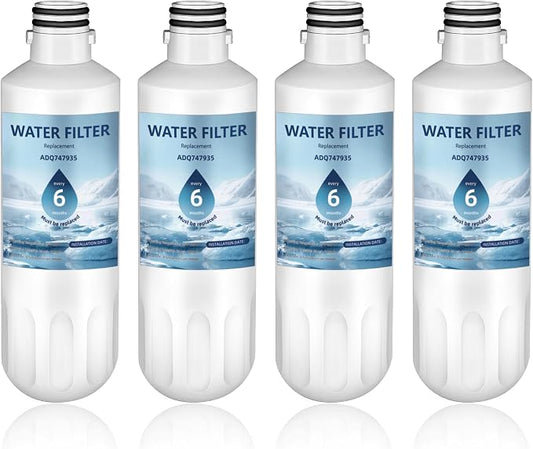 LT1000P ADQ747935 Water Filter 6-Month Replacement for LG LT1000P/PC/PCS ThinQ Water Filter AGF80300704,LMXS28626S,LFXS26973S,LRFLC2706S,LRMXS2806S,LRFS28XBS,LFXC22526S,4 Combo Set