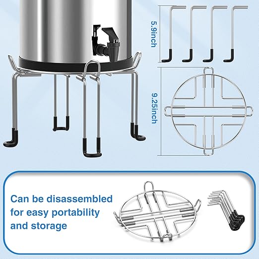 Gravity-Fed Water Filter System Stand, Detachable Stainless Steel Stand Compatible with Berkey Water Filter System Countertop, 9.25" Diameter by 5.9" Tall