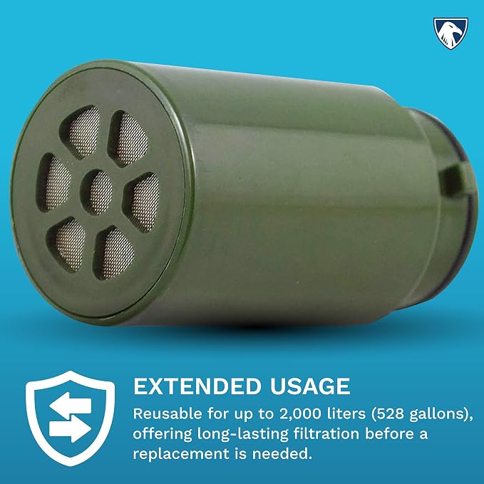 Survivor Filter - Carbon Replacement Filter | USA Tested - Compatible with PRO & PRO X Portable Emergency Water Filter