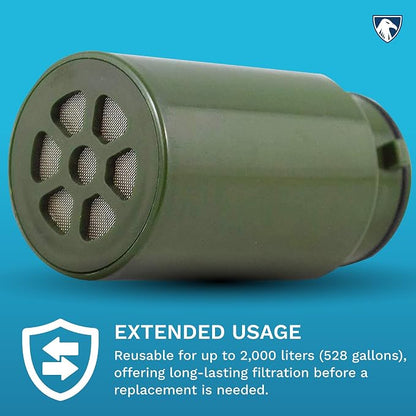 Survivor Filter - Carbon Replacement Filter | USA Tested - Compatible with PRO & PRO X Portable Emergency Water Filter