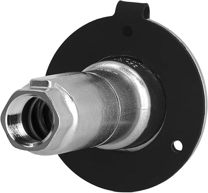 Aquor RV City Water Inlet, Quick Connect RV Water Inlet Replacement for Motorhome, Camper, and Trailer, Stainless Steel Flush-Mount, Black Cover, ½” NPT (f) x ¾” GHT (m)