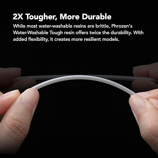 phrozen 3D Printer Water-Washable Rapid Resin [Tough White], 405nm LCD UV-Curing Photopolymer Resin, Strong Impact Resistance, High Flexibility, Low Odor, Non-Brittle, Easy to Clean and Cure (1KG)
