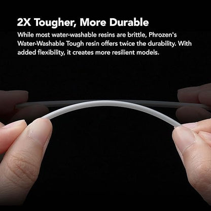 phrozen 3D Printer Water-Washable Rapid Resin [Tough White], 405nm LCD UV-Curing Photopolymer Resin, Strong Impact Resistance, High Flexibility, Low Odor, Non-Brittle, Easy to Clean and Cure (1KG)