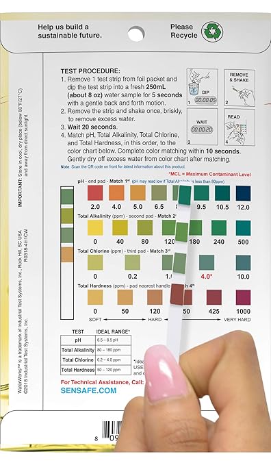 Industrial Test Systems 481113 WaterWorks 4in1 City Water Test Strips 30 Pack