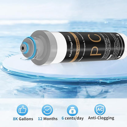 WINGSOL Replacement Filter Cartridge for Under Sink Water Filter Compatibel with: WS-QC-001, WS-QC-001 (F), WS-QC-001 (FY), WS-QC-001 (FB), 1 Pack