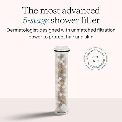 MDhair Handheld Filtered Shower Head for Healthier Hair & Skin – 5-Stage Filter Removes Chlorine & Heavy Metals, High Pressure Showerhead Filter for Hard Water, Dermatologist-Formulated Water Softener