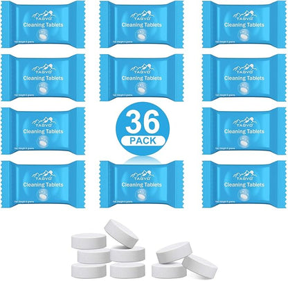 TAGVO 36 Pack Cleaning Tablets for Hydration Bladder - All Natural, Odor Free, Easy Removes Stubborn Stains Cleaning Tabs for Water Reservoir, Sport Water Bottles, Water Bladder, Hydration Backpack