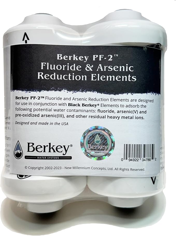 Set of 2 Berkey Authentic Black Berkey Elements (BB9-2) and 2 PF-2 Fluoride Reduction Elements - Combo Pack