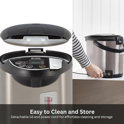 Tiger PDU-A50U-K Electric Water Boiler and Warmer, Stainless Black, 5.0-Liter