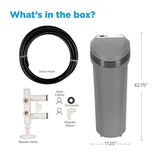 EcoPure EPS120 Whole House Water Softener for Medium Households (3-4 People) – AutoSense AI Efficiency Compact Cabinet Design
