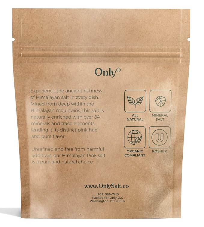 Himalayan Pink Salt for Grinder Refills - Organic, Unrefined, Kosher - Coarse Grain - 7oz Pouch