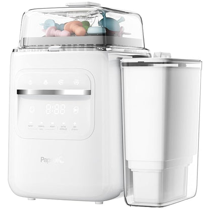 Papablic SafeguardPlus Baby Bottle Washer with Water Purification System | 8-Bottle Capacity, 5-in-1 Bottle Washer & Sterilizer & Dryer for Bottles, Pump Parts, Baby Essentials
