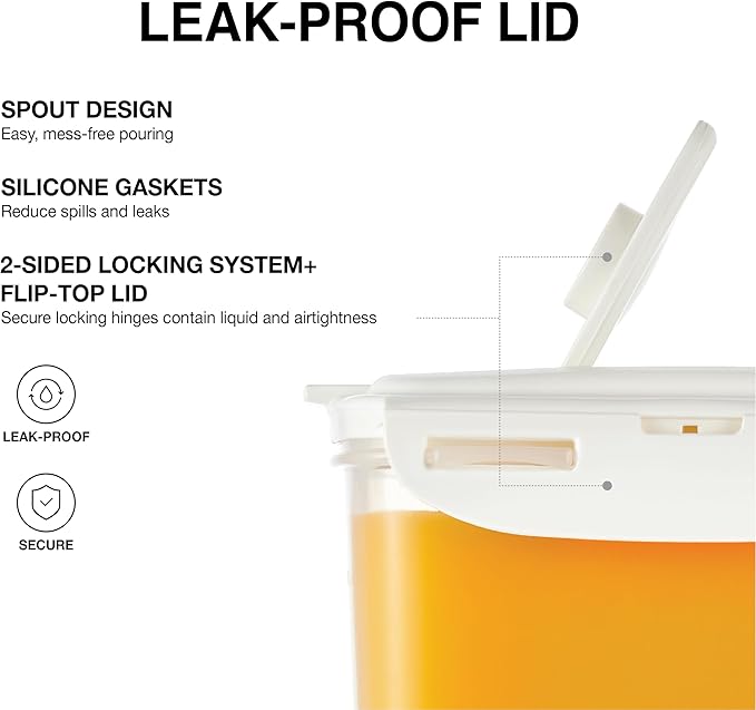 LocknLock Aqua Fridge Door Water Jug | Clear Pitcher | BPA Free Plastic Pitcher with Lid | 2 Quart Pitcher with Lid for Water, Juice, Tea & More Beverages, Ivory