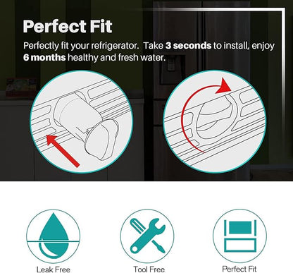 ICEPURE PLUS NSF53&42 Refrigerator Water Filter Replacement for Whirlpool 4396508 4396510, Everydrop EDR5RXD1, Filter 5, 4392857, WF285 PNL240V 4396918 9010 WF-NL300 WF-L500 RWF0500A RWF0500AH 4PACK