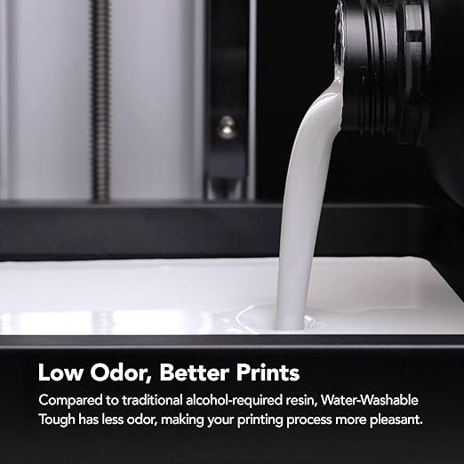 phrozen 3D Printer Water-Washable Rapid Resin [Tough White], 405nm LCD UV-Curing Photopolymer Resin, Strong Impact Resistance, High Flexibility, Low Odor, Non-Brittle, Easy to Clean and Cure (1KG)