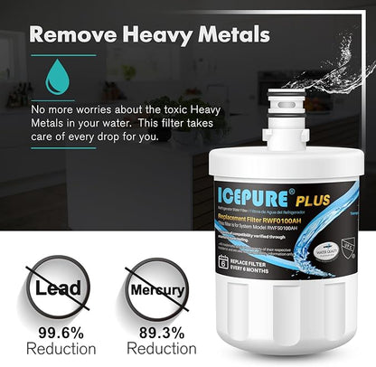 ICEPURE PLUS NSF53&42 Premium 5231JA2002A Refrigerator Water Filter Replacement for LG LT500P, ADQ72910911, ADQ72910901 ADQ72910907, GEN11042FR-08, Kenmore 9890, 469890, LFX25973D, LFX25974ST 3PACK