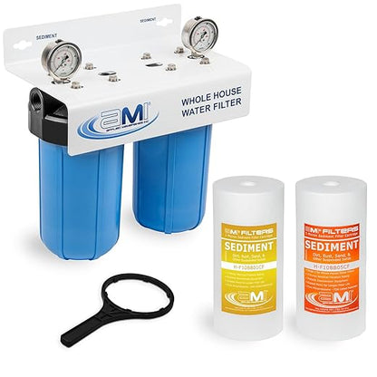Applied Membranes Inc. 2-Stage Whole-House Water Filter System, 1-Micron and 5-Micron 4.5-Inch by 10 Fine-Sediment Filter Cartridges