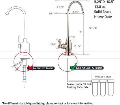 iSpring GK1-CHR Reverse Osmosis Drinking Water Faucet, High Spout RO Faucet for Under Sink Water Filtration Systems, Chrome