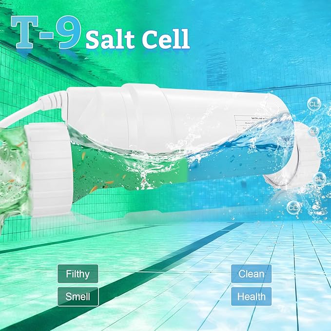 T-9 Salt Cell Replacement Compatible with Hayward AquaRite, AquaTrol, Pro Logic, Fit for BLT9H W3T-Cell-9, Up to 25K Gallon Turbo Chlorine Generator