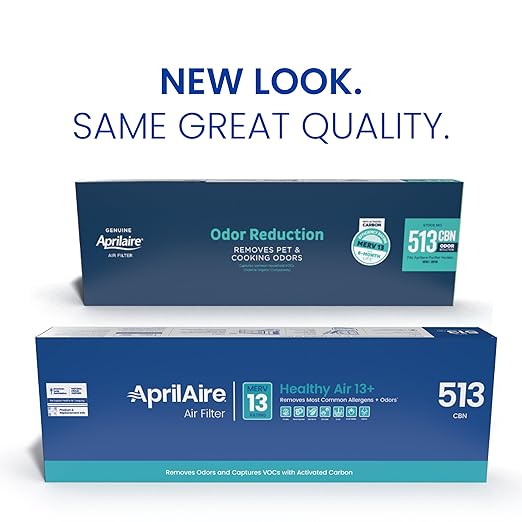 AprilAire 513CBN Replacement Filter for AprilAire Whole House Air Purifiers - MERV 13 with Carbon, Healthy Home Allergy + Odor Reduction, 31x28x4 Air Filter (Pack of 2)