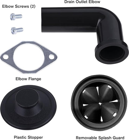 Waste Maid 10-US-WM-048-3B Garbage Disposal Anti-Jam Stainless Steel Food Waste Grinding System, 1/3 HP Compact, Black