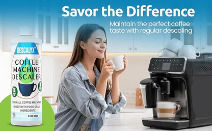 Coffee Maker Descaler - Universal Cleaning Solution for Keurig, Nespresso, Breville, Cuisinart - Removes Limescale & Mineral Buildup - 4 Uses, 16oz - Natural Formula Made in USA