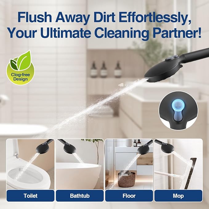 Filtered Shower Head with Handheld, 8 Spray Mode High Pressure Showerhead with Filters, Detachable shower head, Water Softener Filters for Hard Water, Remove Chlorine(N8HS702MB-NA)