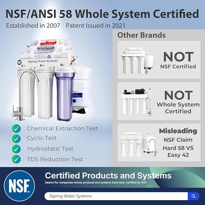 iSpring RCC7AKF3 Value Pack, Alkaline 6-Stage Under Sink Reverse Osmosis Water Filter System, Patented Easy-Mount Faucet for Effortless Installation, Additional 3 Pre-Filters Included